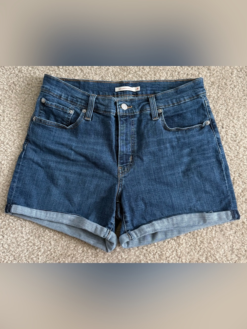 Levi’s Dark Blue Denim Roll-Cuff Women's Shorts